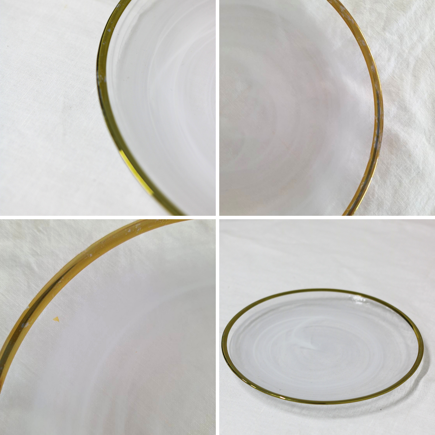 【アウトレット品50-52】ガラスプレート|ミラージュゴールドフレーム