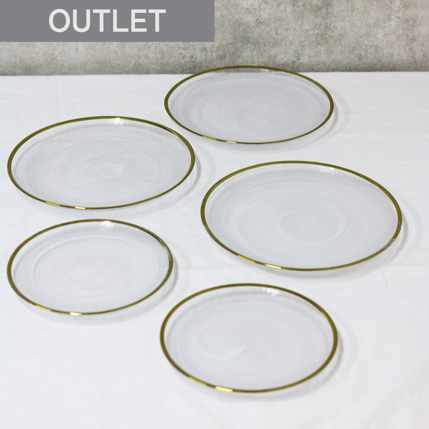 【アウトレット品50-52】ガラスプレート|ミラージュゴールドフレーム