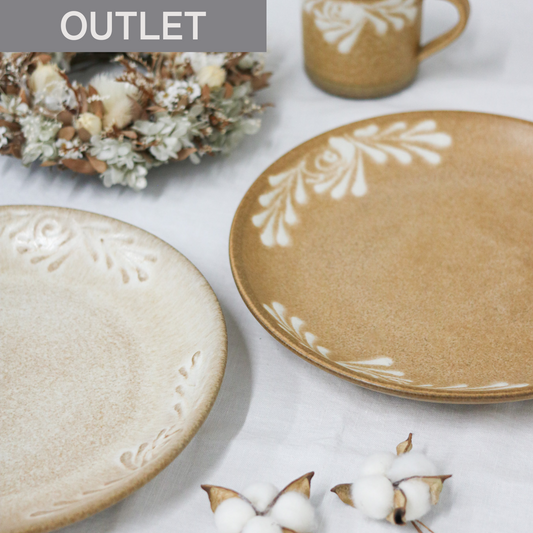 【アウトレット品(現品限り)79】美濃焼 茶ベージュ系3点セット