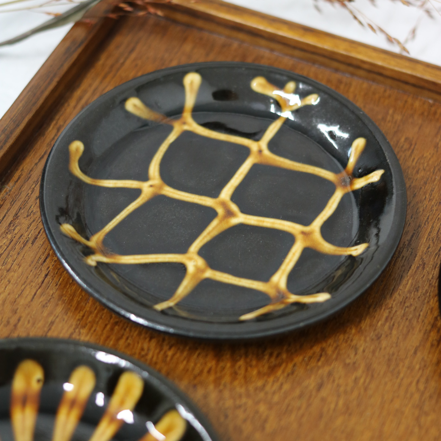 【アウトレット品(現品限り)78】スリップウェア 小皿4種セット
