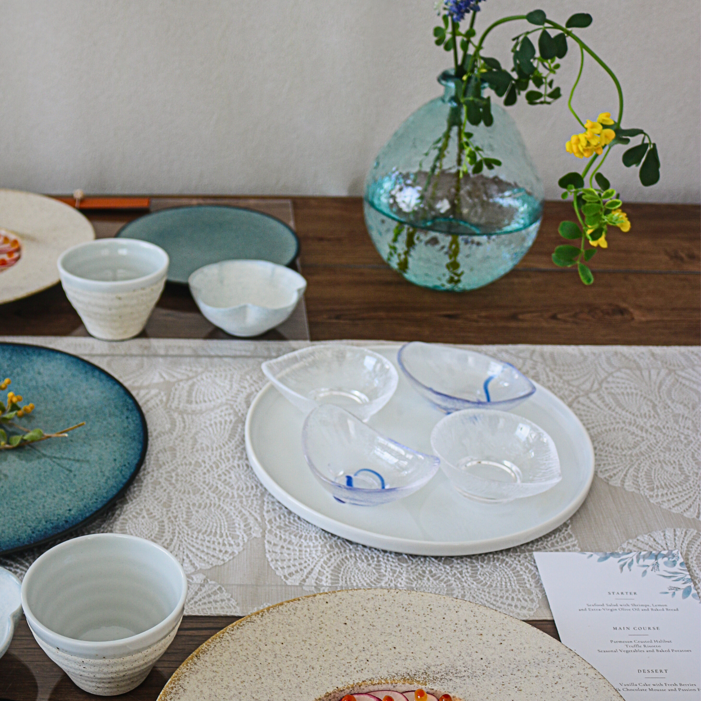 硝子ミニ小鉢ビーンズ(青)