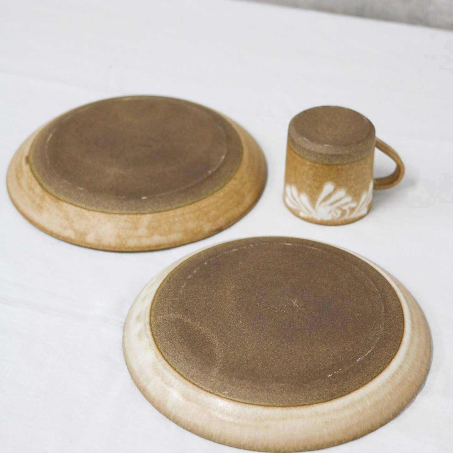 【アウトレット品(現品限り)79】美濃焼 茶ベージュ系3点セット