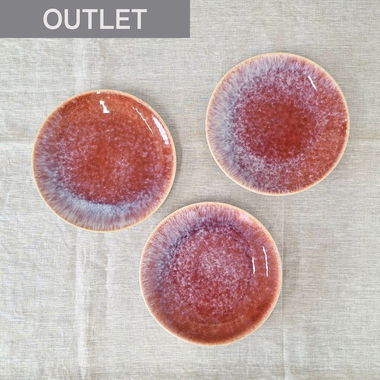 【アウトレット品55】アーバンパープル|21cmプレート|3枚セット