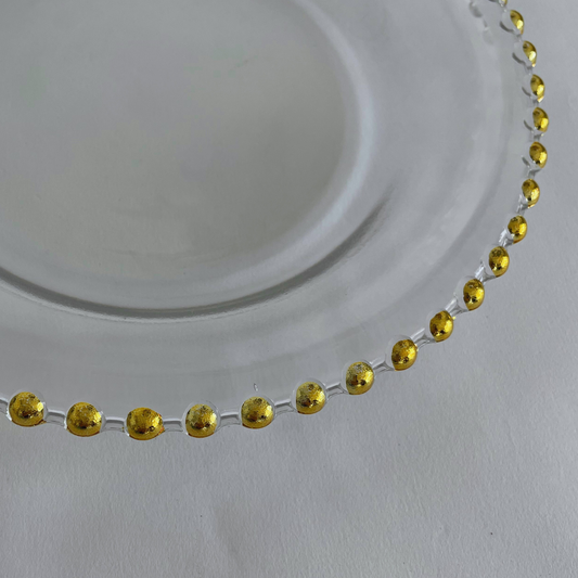 ガラスプレート|ゴールドビーズルシェル