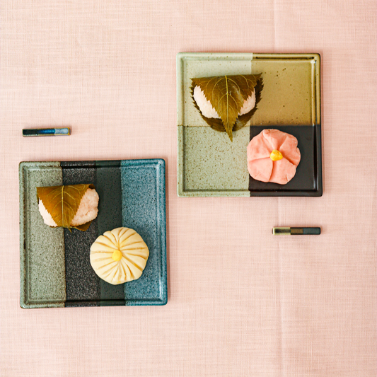 15㎝角皿|紬・錦織