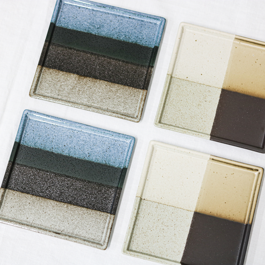 21㎝角皿|紬・錦織